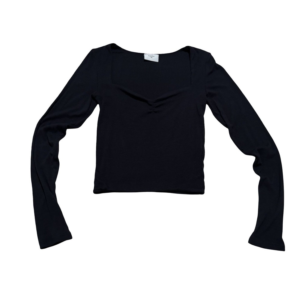 Bo & Tee Women's Long Sleeve Top Black Size Medium 14 x 18.5